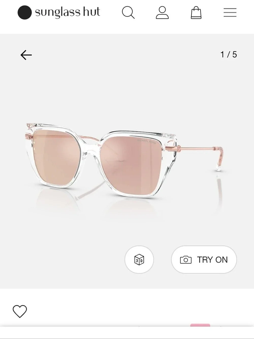 Michael Kors Clear Frame Polarized  Sunglasses. LIKE NEW well Cared For